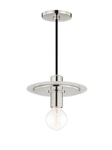 Lighting - Pendant Milo 1 Light Small Pendant // Polished Nickel & White 