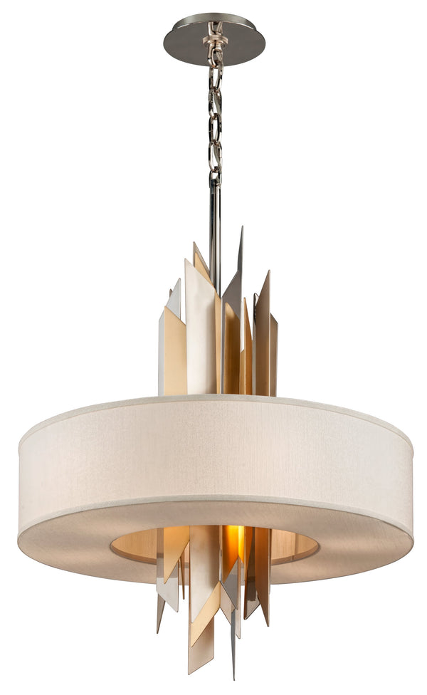 Lighting - Pendant Modernist 8lt Pendant // Pol Ss W Silver & Gold Leaf 