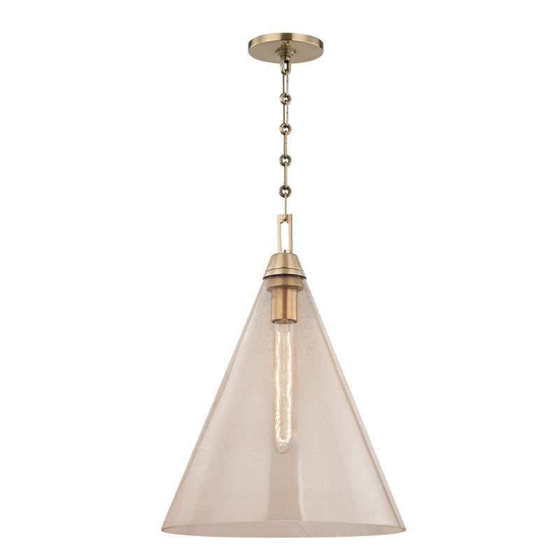 Lighting - Pendant Newbury 1 Light Pendant // Aged Brass // Large 