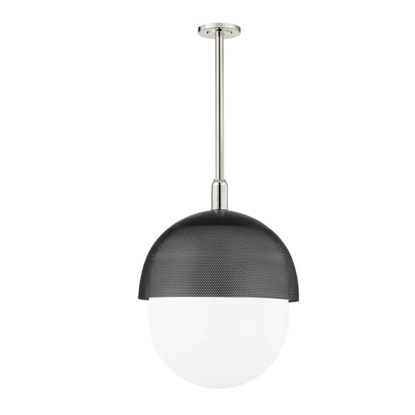 Lighting - Pendant Nyack 1 Light Large Pendant // Polished Nickel & Black 