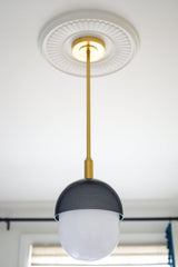 Lighting - Pendant Nyack 1 Light Small Pendant // Aged Brass & Black 