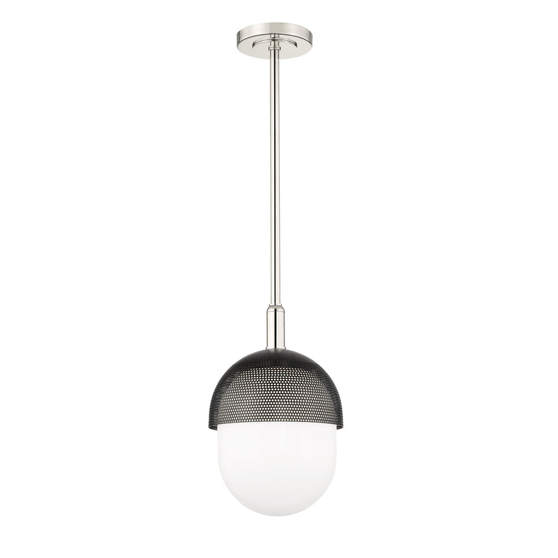 Lighting - Pendant Nyack 1 Light Small Pendant // Polished Nickel & Black 