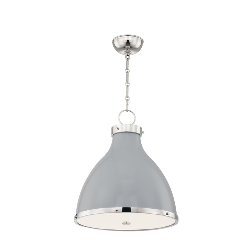 Lighting - Pendant Painted No. 3 2 Light Small Pendant // Polished Nickel & Parma Gray Combo 