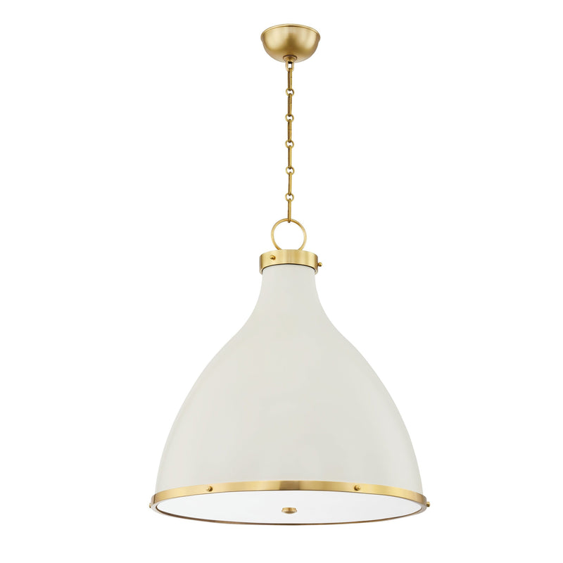 Lighting - Pendant Painted No. 3 3 Light Large Pendant // Aged Brass & Off White 