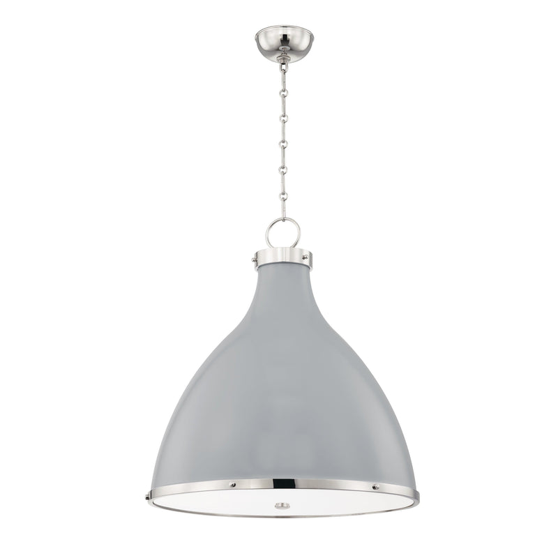 Lighting - Pendant Painted No. 3 3 Light Large Pendant // Polished Nickel & Parma Gray Combo 