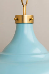 Lighting - Pendant Painted No.1 3 Light Pendant // Aged Brass & Blue Bird 