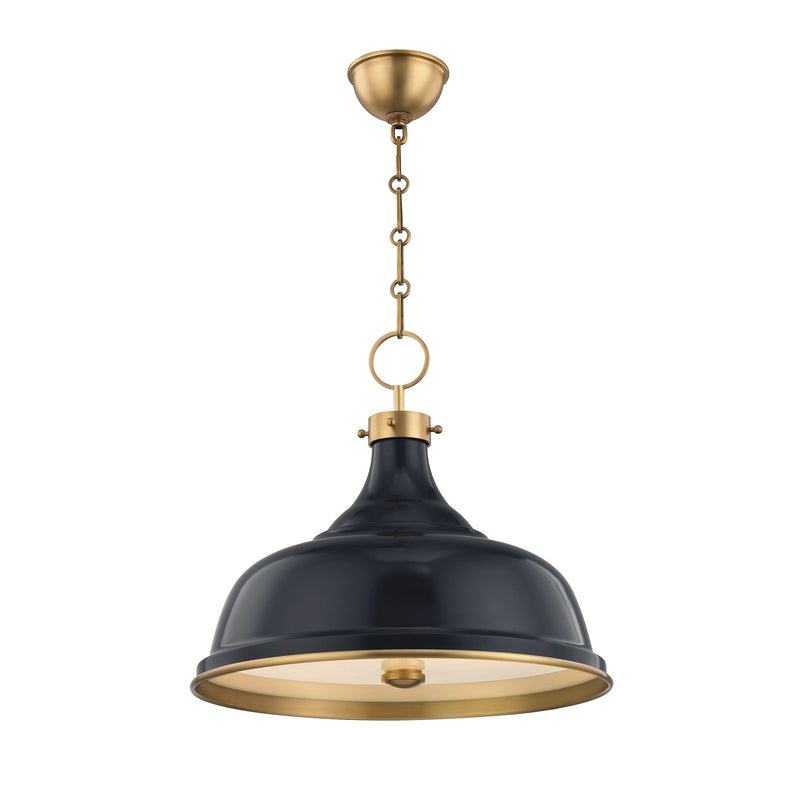 Lighting - Pendant Painted No.1 3 Light Pendant // Aged Brass & Darkest Blue 