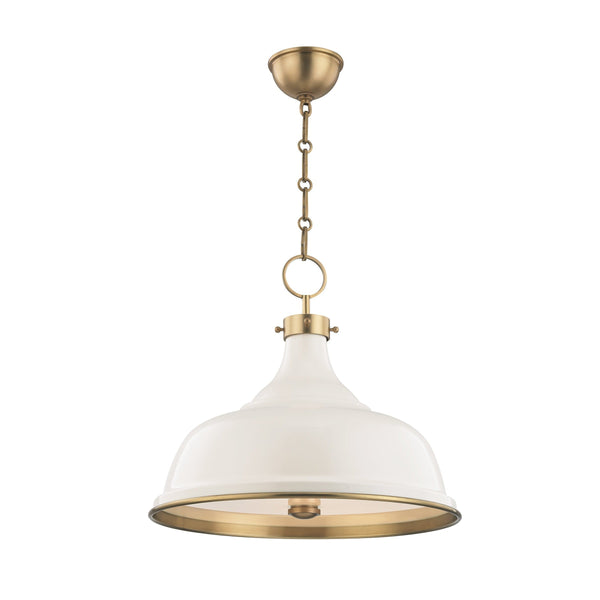 Lighting - Pendant Painted No.1 3 Light Pendant // Aged Brass & Off White 