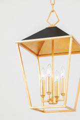 Lighting - Pendant Paxton 4 Light Small Pendant // Gold Leaf & Black 