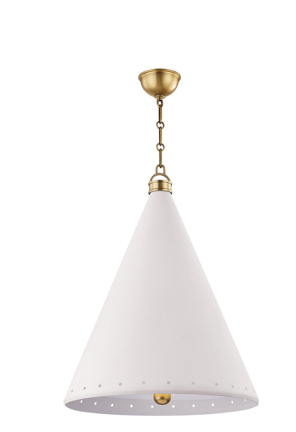 Lighting - Pendant Plaster No.1 2 Light Large Pendant // Aged Brass & White Plaster 