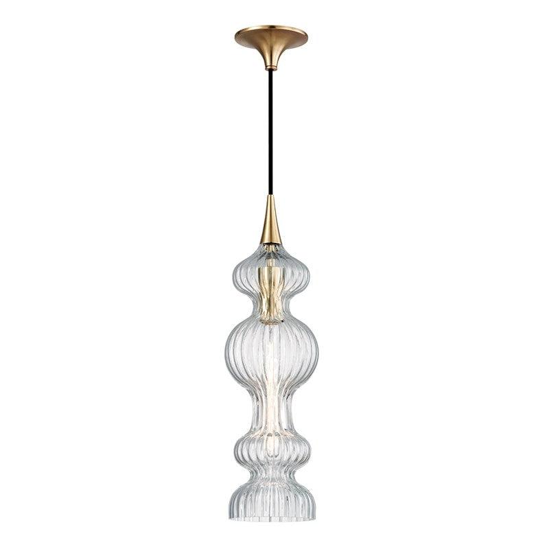 Lighting - Pendant Pomfret 1 Light Pendant With Clear Glass // Aged Brass 