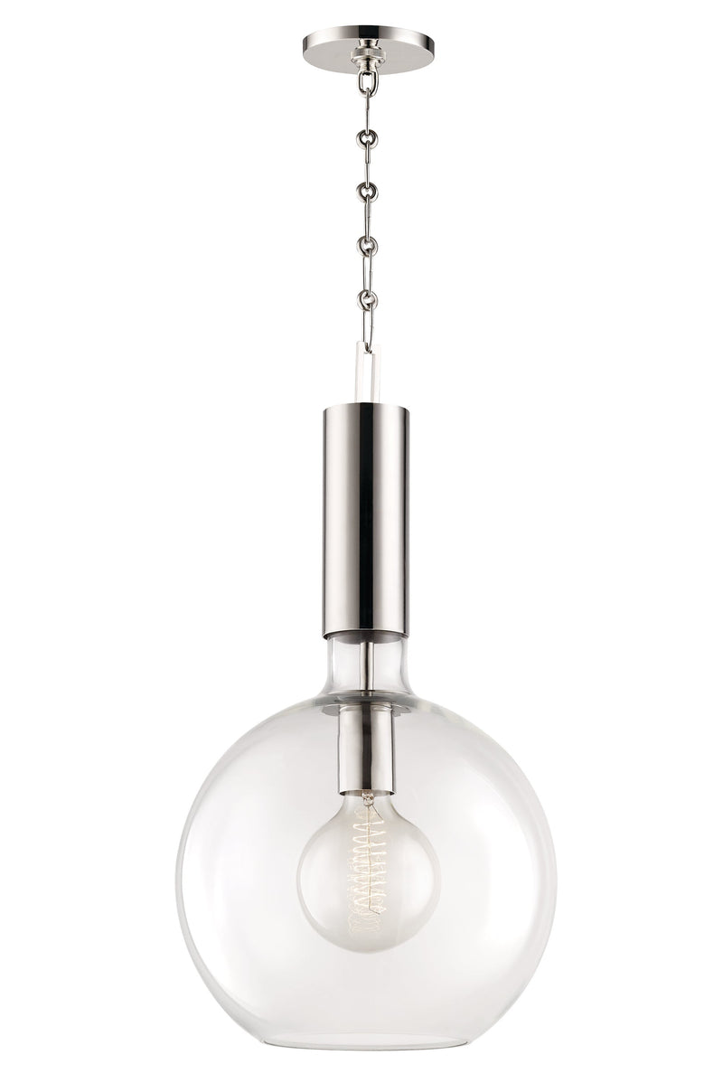 Lighting - Pendant Raleigh 1 Light Large Pendant // Polished Nickel 