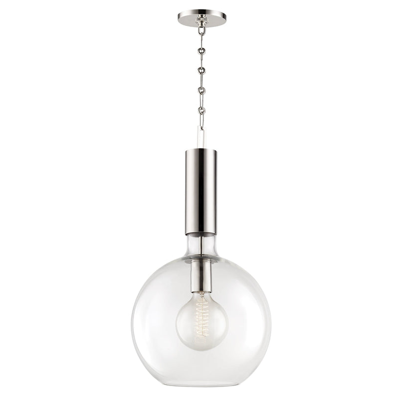 Lighting - Pendant Raleigh 1 Light Large Pendant // Polished Nickel 