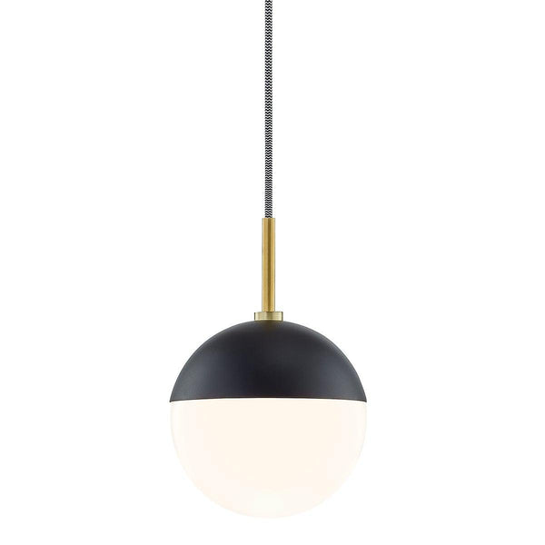 Lighting - Pendant Renee 1 Light Pendant // Aged Brass & Black 