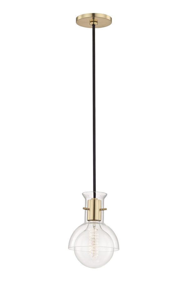 Lighting - Pendant Riley 1 Light Pendant with Glass // Aged Brass 