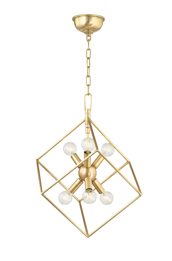 Lighting - Pendant Roundout 6 Light Pendant // Aged Brass 