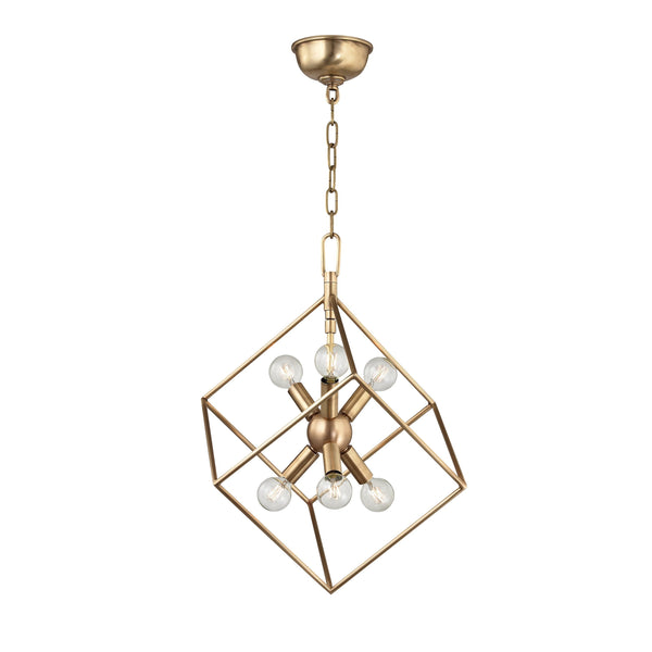 Lighting - Pendant Roundout 6 Light Pendant // Aged Brass 