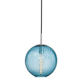 Lighting - Pendant Rousseau 1 Light Pendant Blue Glass // Polished Chrome // Medium 