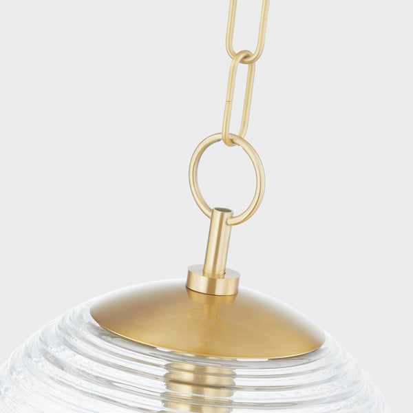 Lighting - Pendant Sara 1 Light Pendant // Aged Brass // Large 