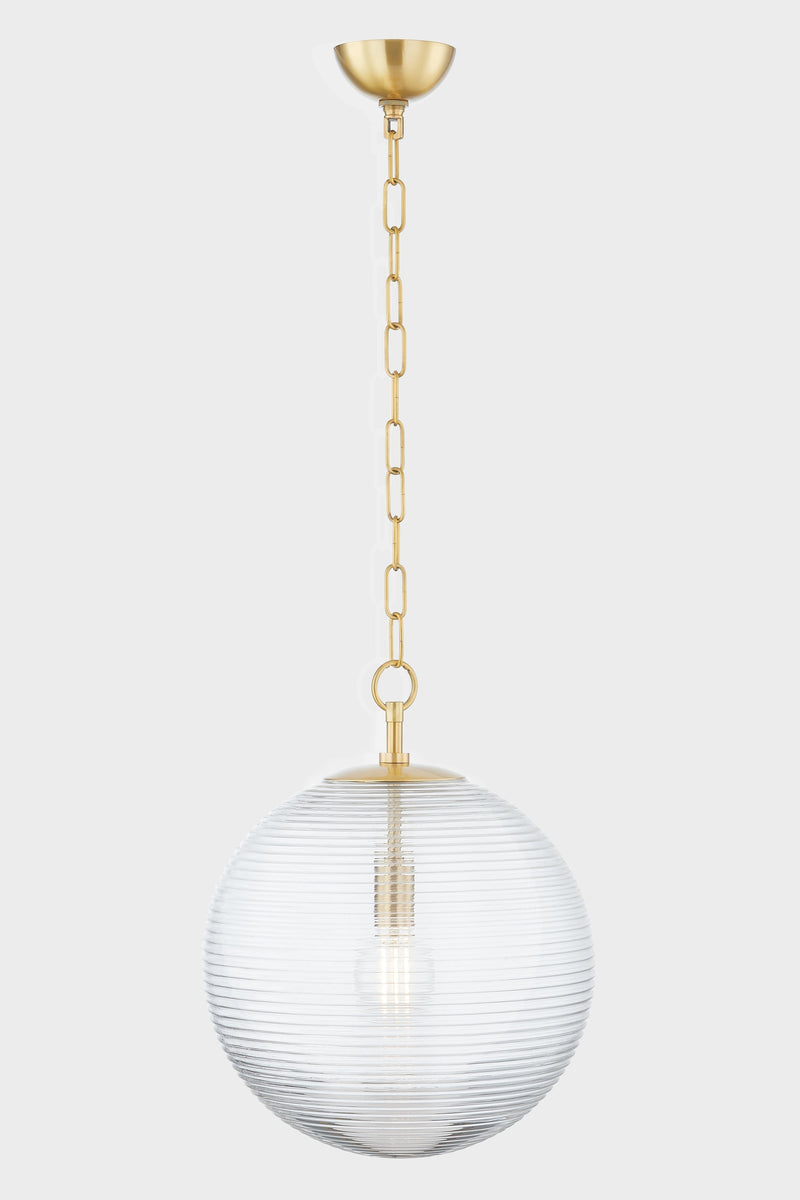 Lighting - Pendant Sara 1 Light Pendant // Aged Brass // Small 