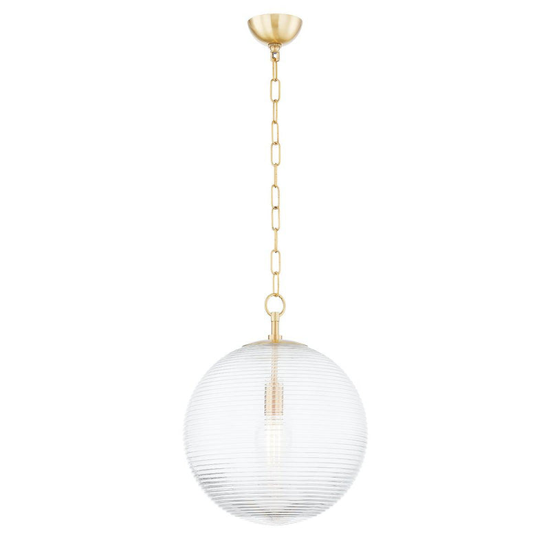 Lighting - Pendant Sara 1 Light Pendant // Aged Brass // Small 