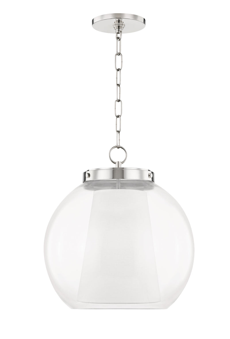 Lighting - Pendant Sasha 1 Light Large Pendant // Polished Nickel 