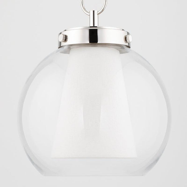 Lighting - Pendant Sasha 1 Light Small Pendant // Polished Nickel 