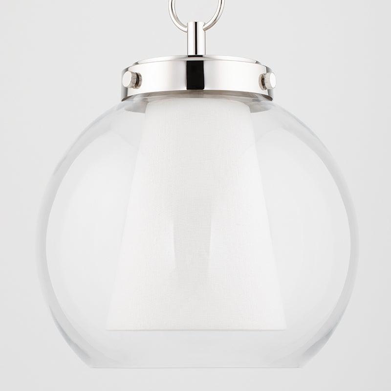 Lighting - Pendant Sasha 1 Light Small Pendant // Polished Nickel 