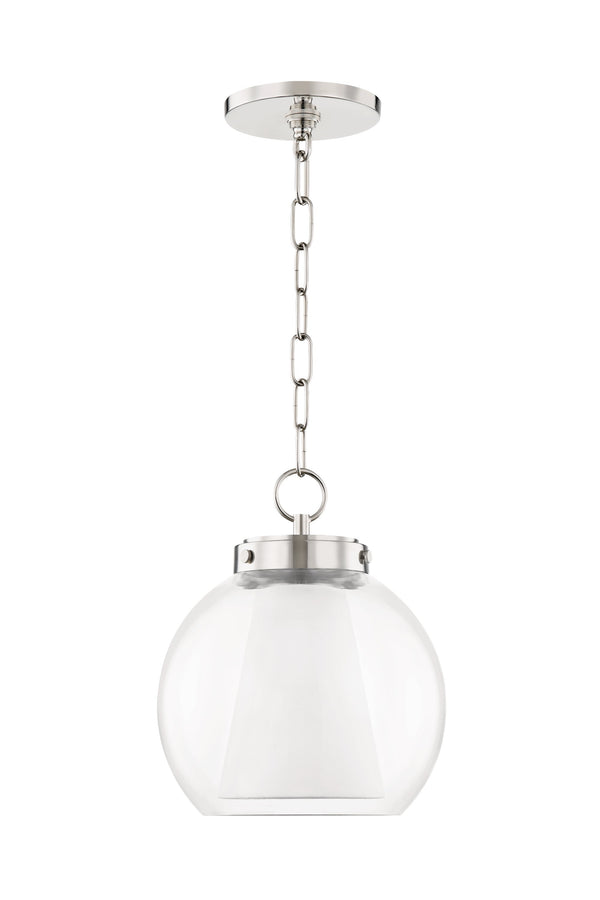 Lighting - Pendant Sasha 1 Light Small Pendant // Polished Nickel 