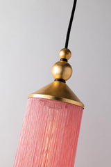 Lighting - Pendant Scarlett 1 Light Pendant // Gold Leaf & Pink 