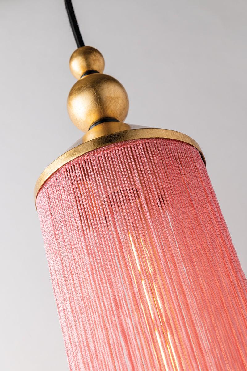 Lighting - Pendant Scarlett 1 Light Pendant // Gold Leaf & Pink 