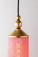 Lighting - Pendant Scarlett 1 Light Pendant // Gold Leaf & Pink 