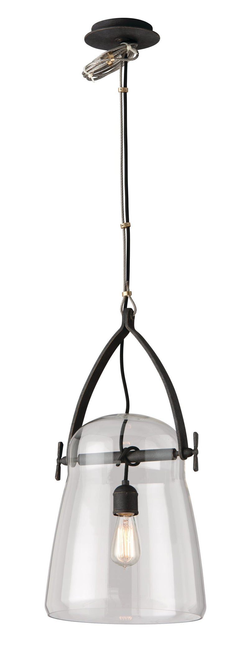 Lighting - Pendant Silverlake 1lt Pendant Medium // French Iron 