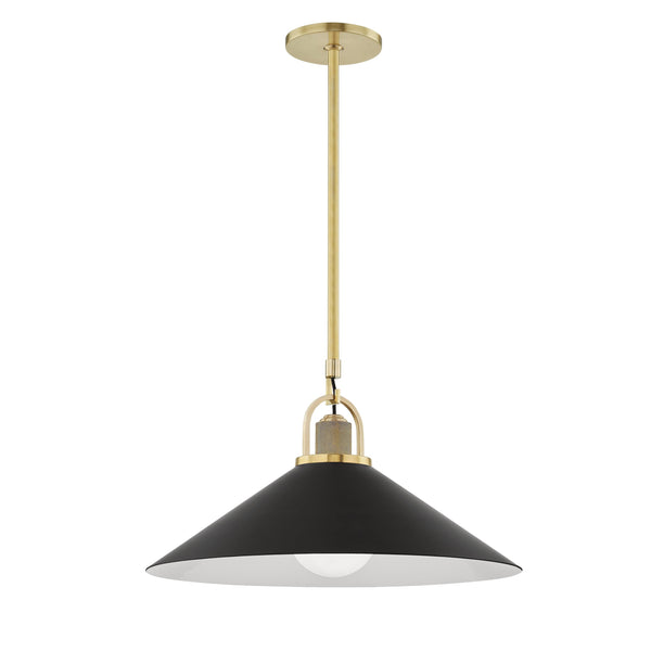 Lighting - Pendant Syosset 1 Light Large Pendant // Aged Brass & Black 