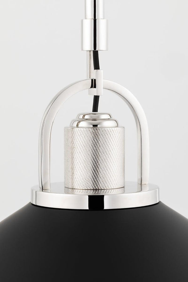 Lighting - Pendant Syosset 1 Light Large Pendant // Polished Nickel & Black 