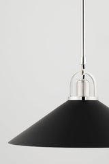 Lighting - Pendant Syosset 1 Light Large Pendant // Polished Nickel & Black 