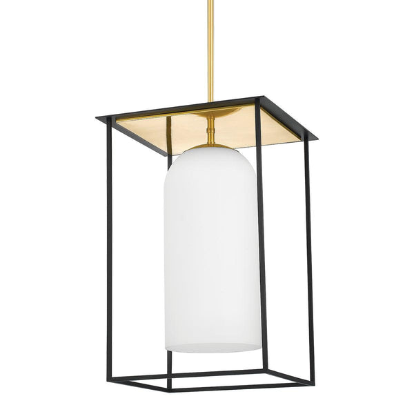 Lighting - Pendant Teres 1 Light Large Pendant // Aged Brass & Textured Black Combo 