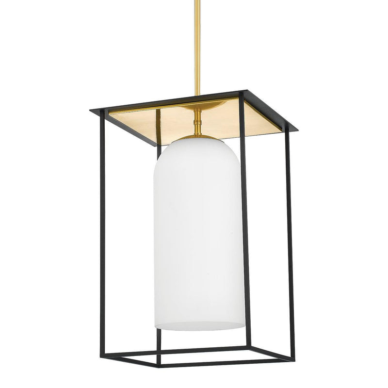 Lighting - Pendant Teres 1 Light Large Pendant // Aged Brass & Textured Black Combo 