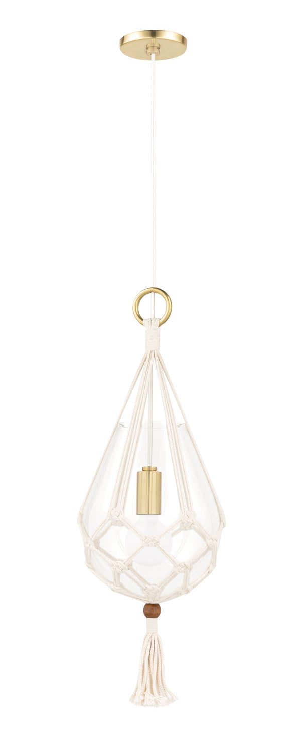 Lighting - Pendant Tessa 1 Light Small Pendant // Aged Brass 