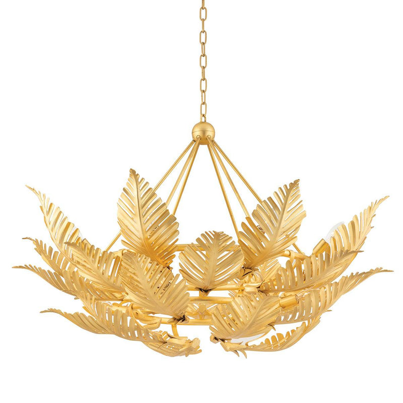 Lighting - Pendant Tropicale 12 Light Large Pendant // Gold Leaf 