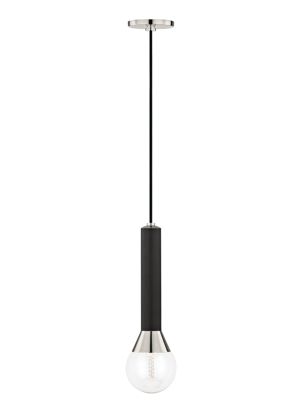 Lighting - Pendant Via 1 Light Pendant // Polished Nickel & Black 