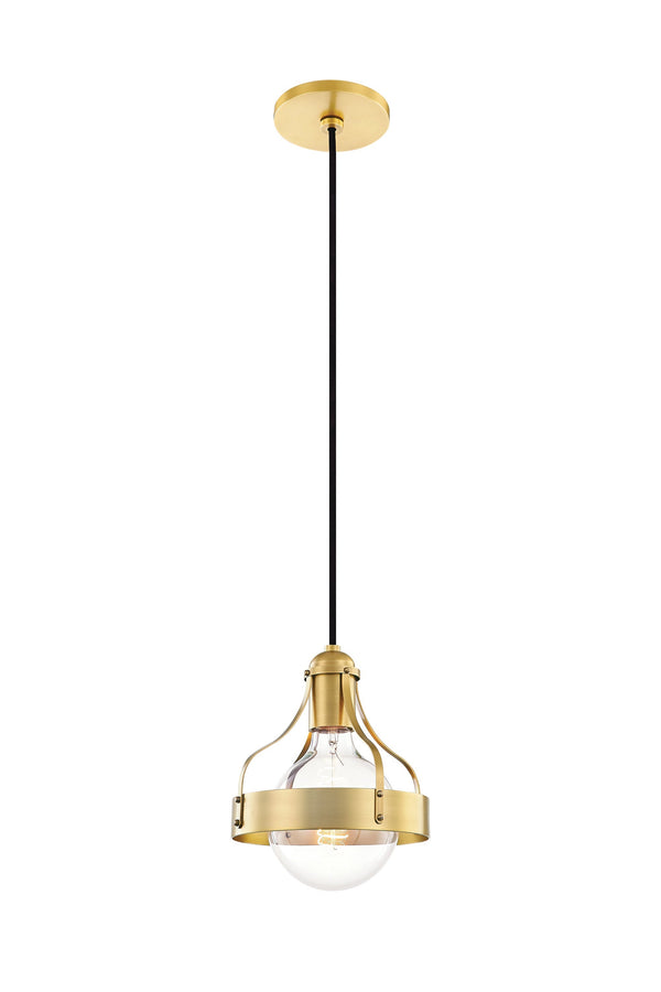 Lighting - Pendant Violet 1 Light Pendant // Aged Brass // Small 