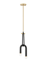 Lighting - Pendant Whit 2 Light Pendant // Aged Brass & Black 