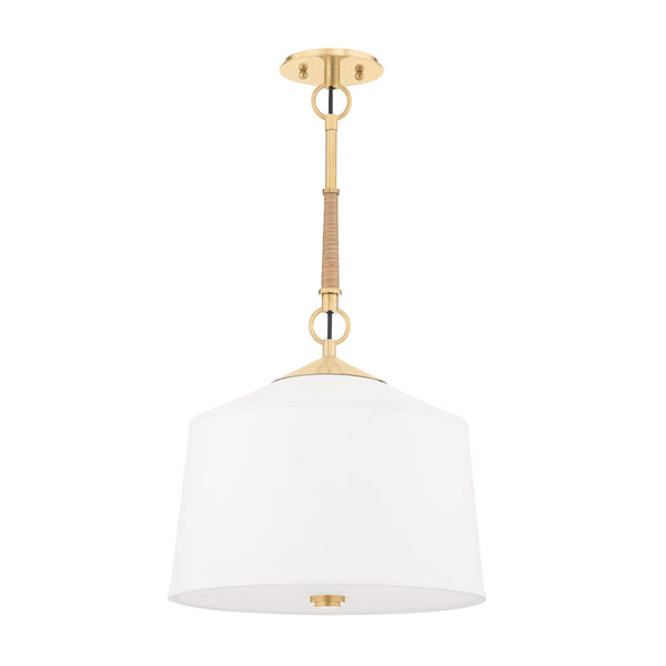 Lighting - Pendant White Plains 1 Light Pendant // Aged Brass 