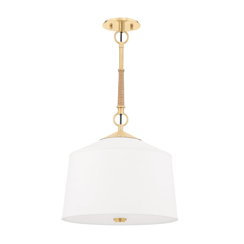 Lighting - Pendant White Plains 1 Light Pendant // Aged Brass 