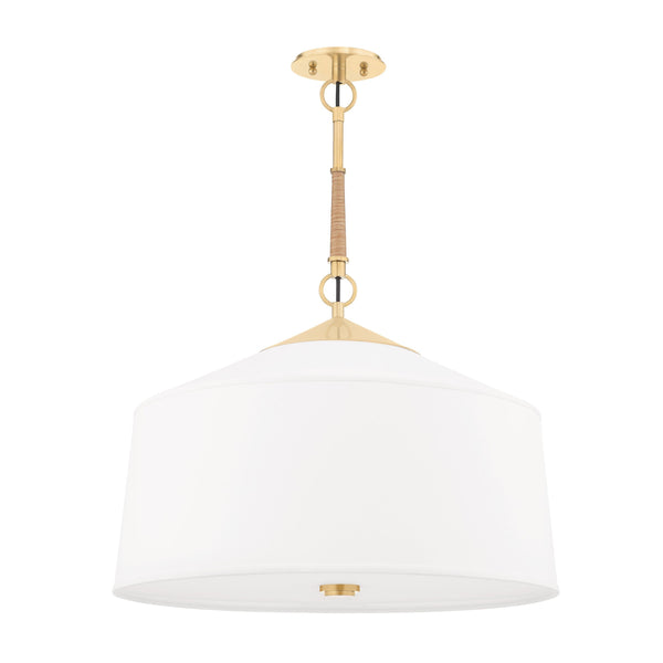 Lighting - Pendant White Plains 3 Light Pendant // Aged Brass 