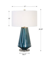 Lighting Pescara Teal-Gray Glass Lamp 
