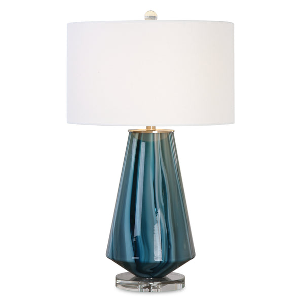 Lighting Pescara Teal-Gray Glass Lamp 