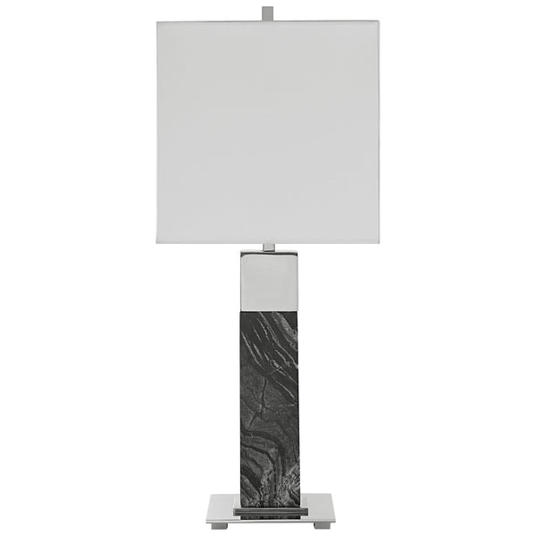 Lighting Pilaster Black Marble Table Lamp 