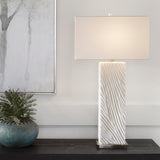 Lighting Pillar White Marble Table Lamp 